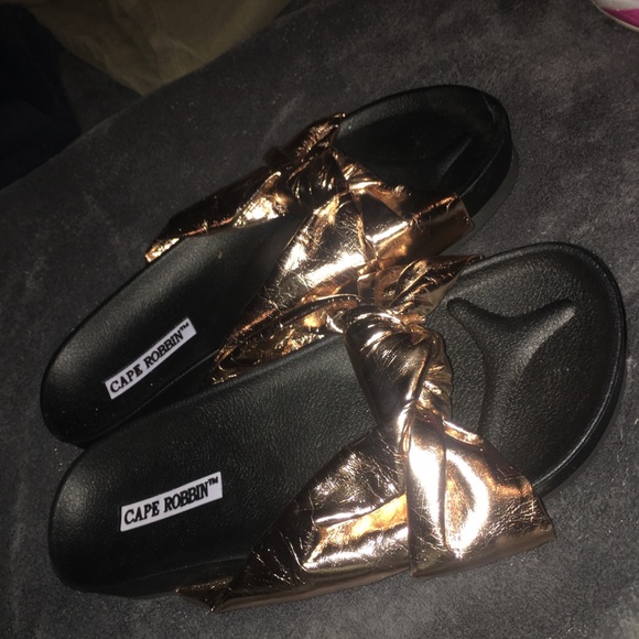 Rose Gold Fashion Nova Slides - Picture 2 of 2